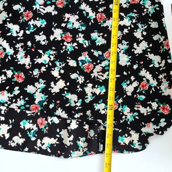 Ellen Tracy Soft Shirt Petite Blooms Black Multi Color 3/4 Sleeves Dress Size 10 - Picture 15 of 15